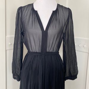 Joie Black Silk Sheer Maxi Dress Size S